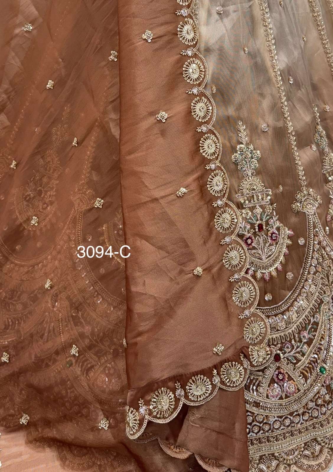 Art Of beautiful Work in Shaded Color Designer Chandnia Silk fabric Lehenga Choli Wholesale in surat 3094